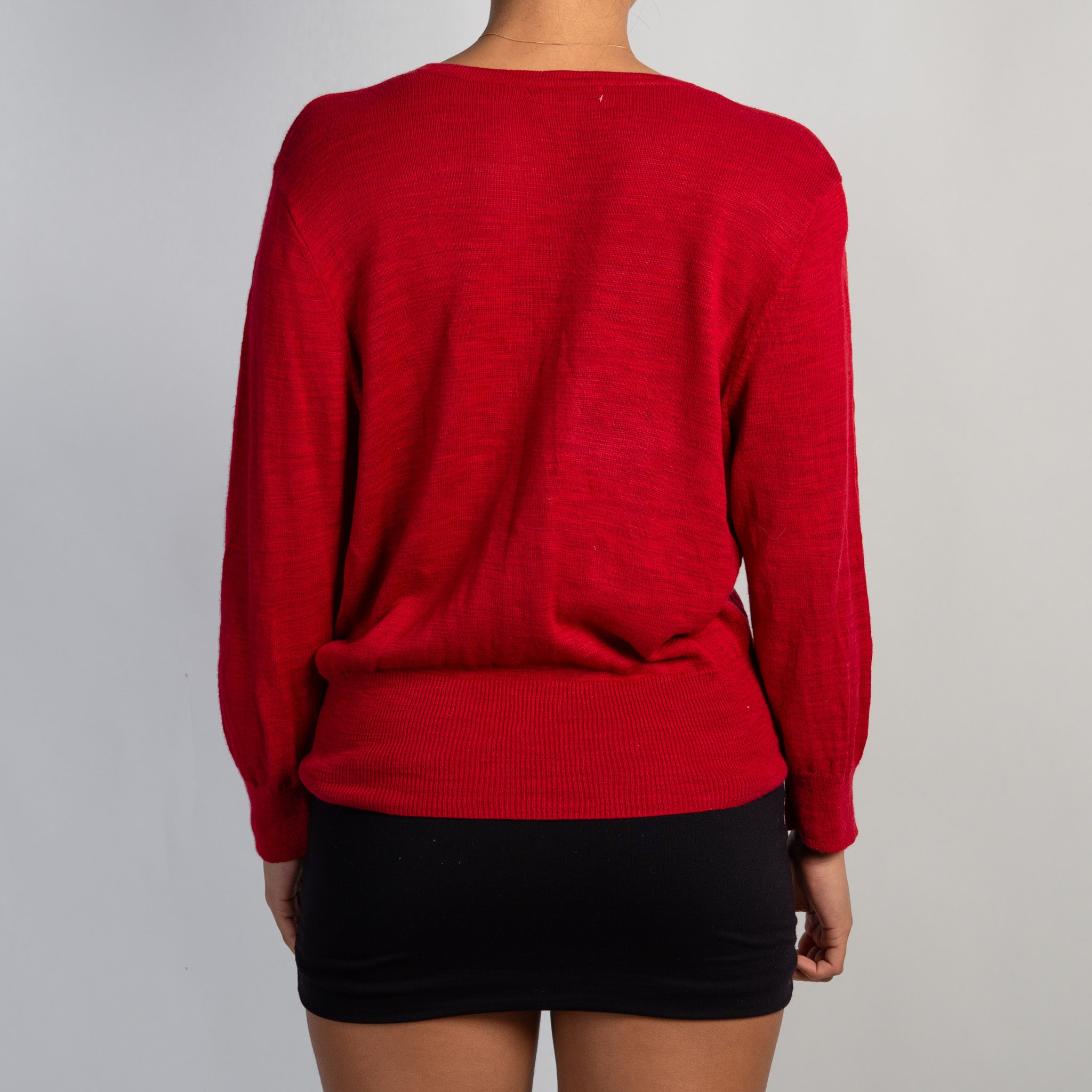 RED COTTON CARDIGAN
