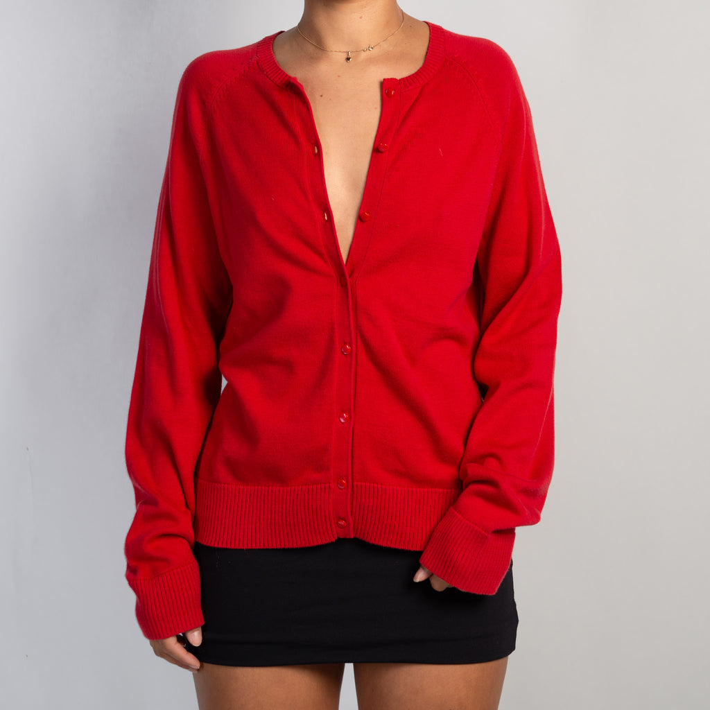 CLASSIC RED CARDIGAN