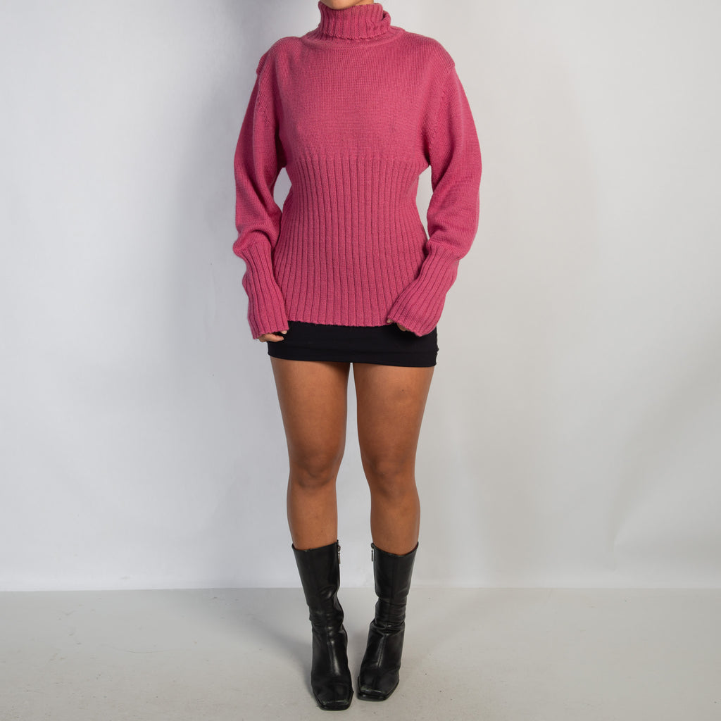 PINK WOOL KNIT SWEATER