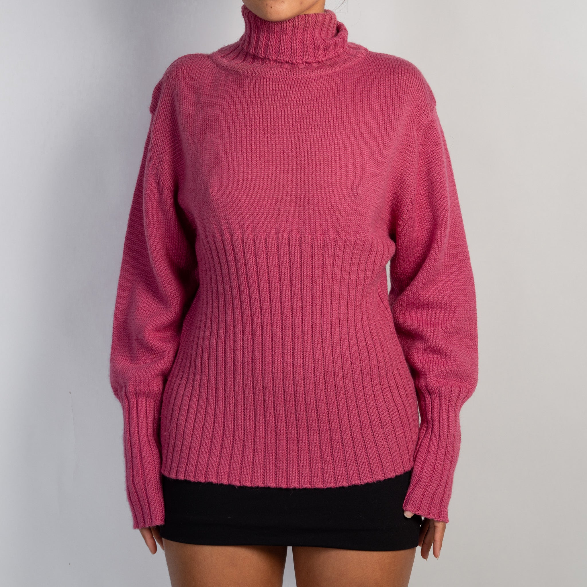 PINK WOOL KNIT SWEATER