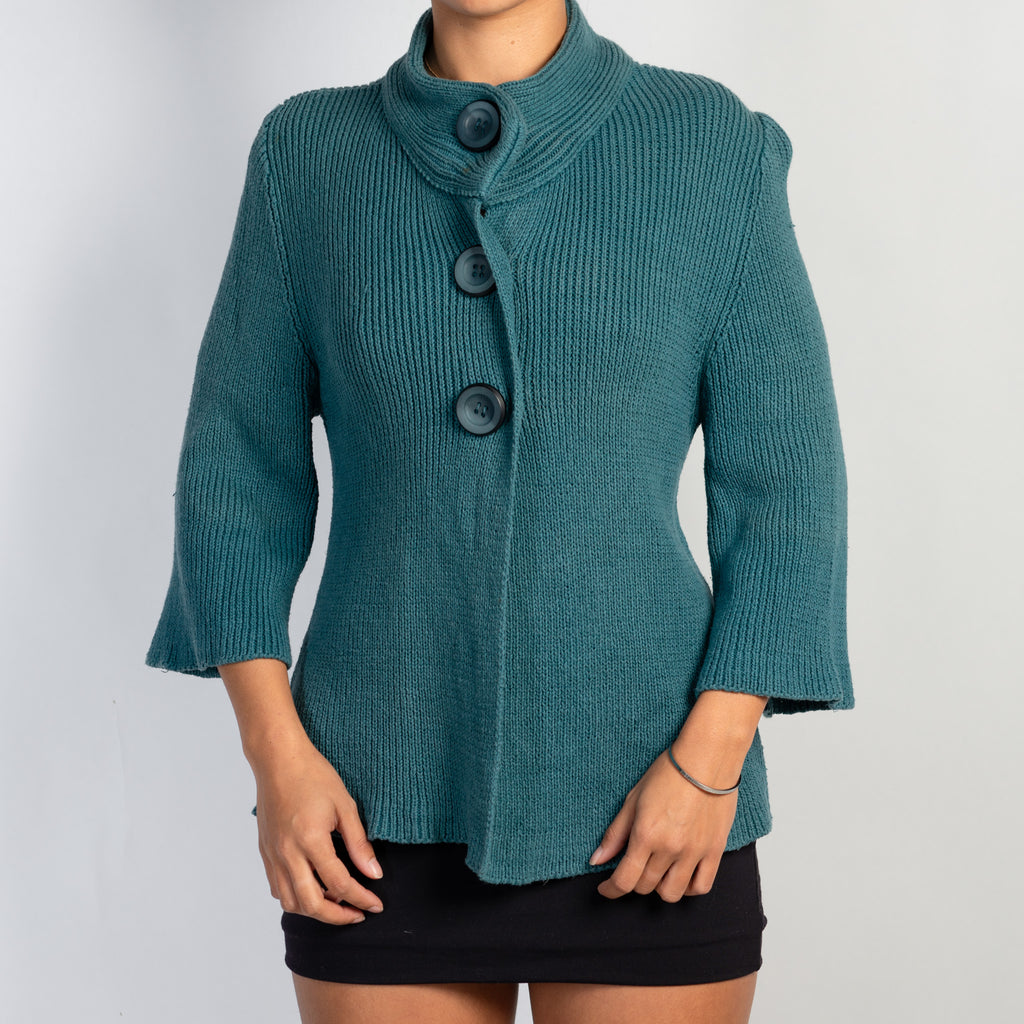 TEAL 3/4 KNIT CARDIGAN