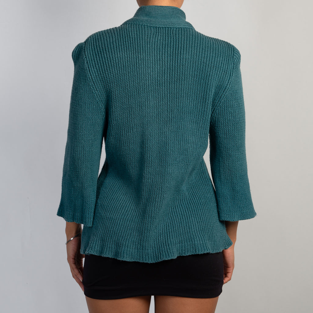 TEAL 3/4 KNIT CARDIGAN