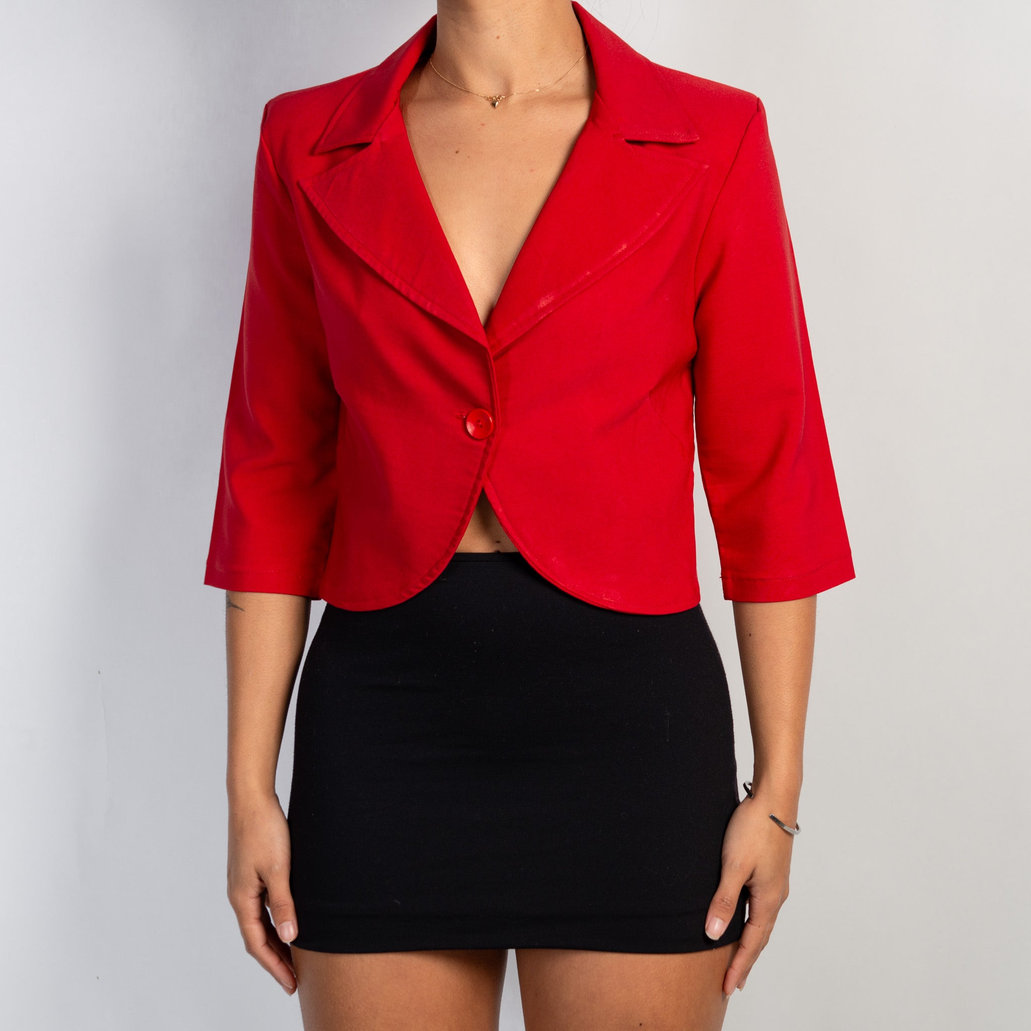 RED 1/2 SLEEVE BLAZER