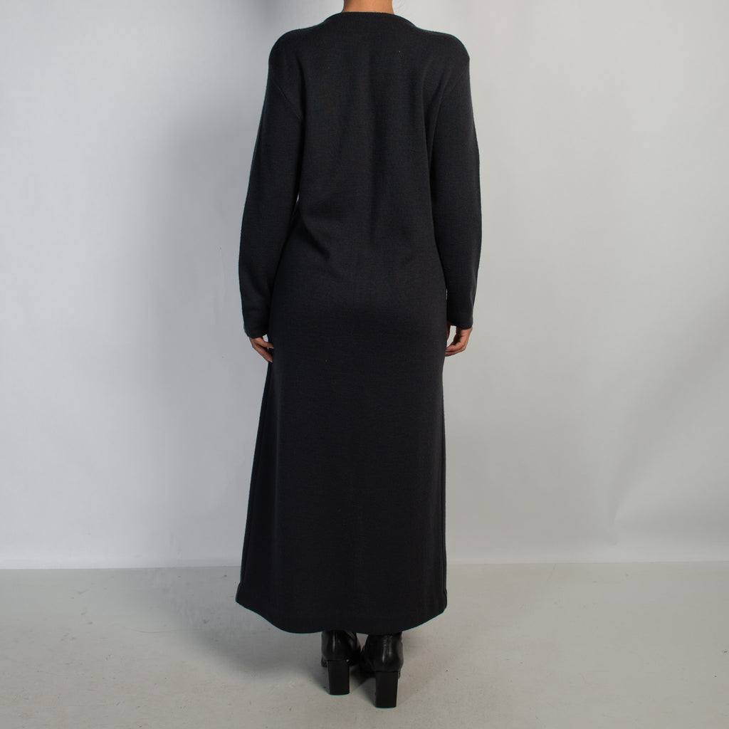 NAVY LONGLINE KNIT CARDIGAN