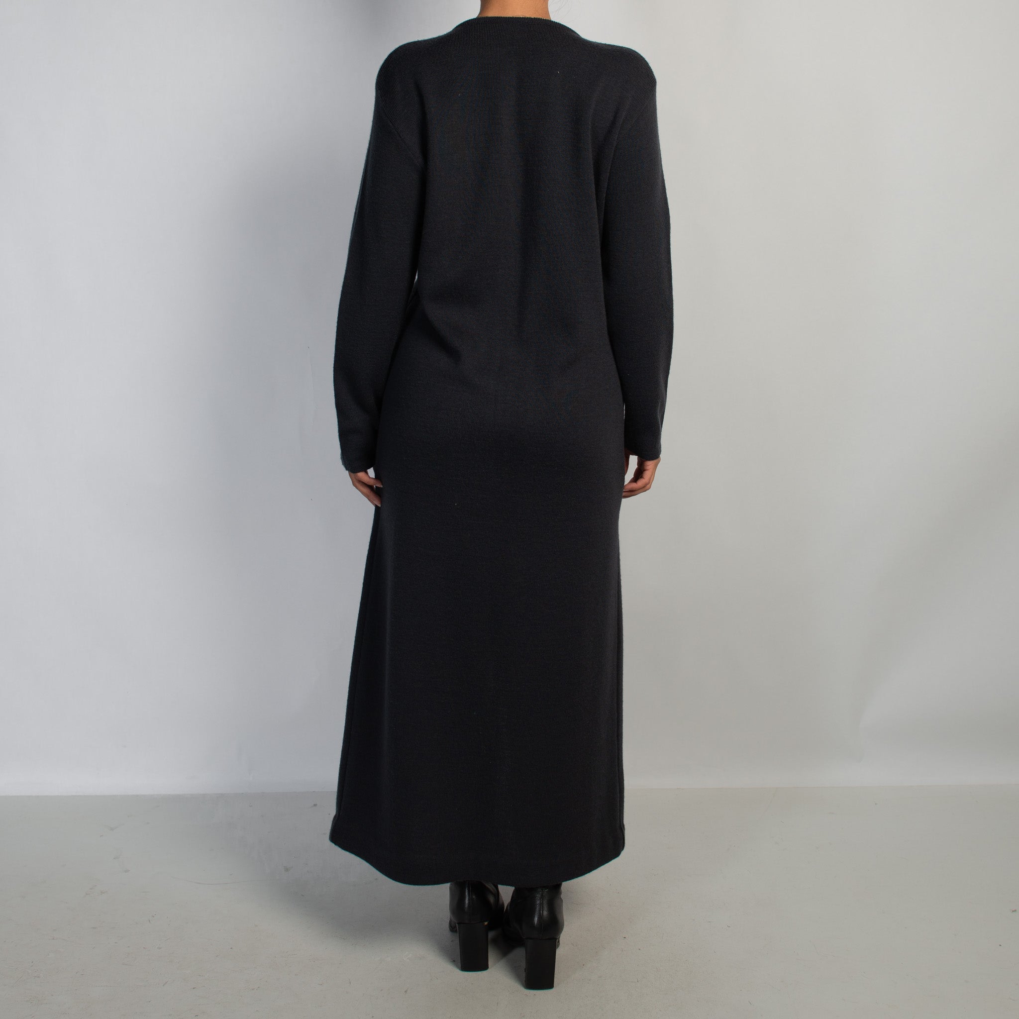 NAVY LONGLINE KNIT CARDIGAN