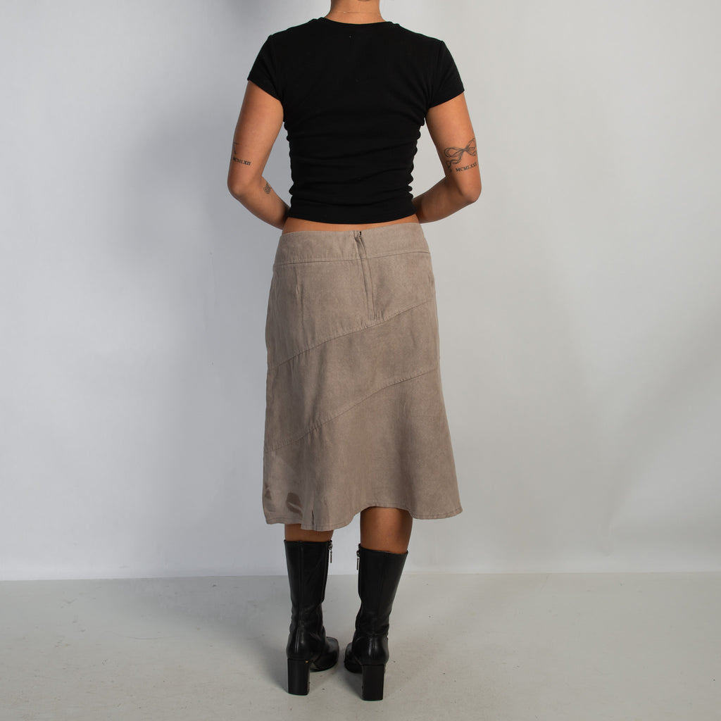 SUEDETTE MIDI SKIRT