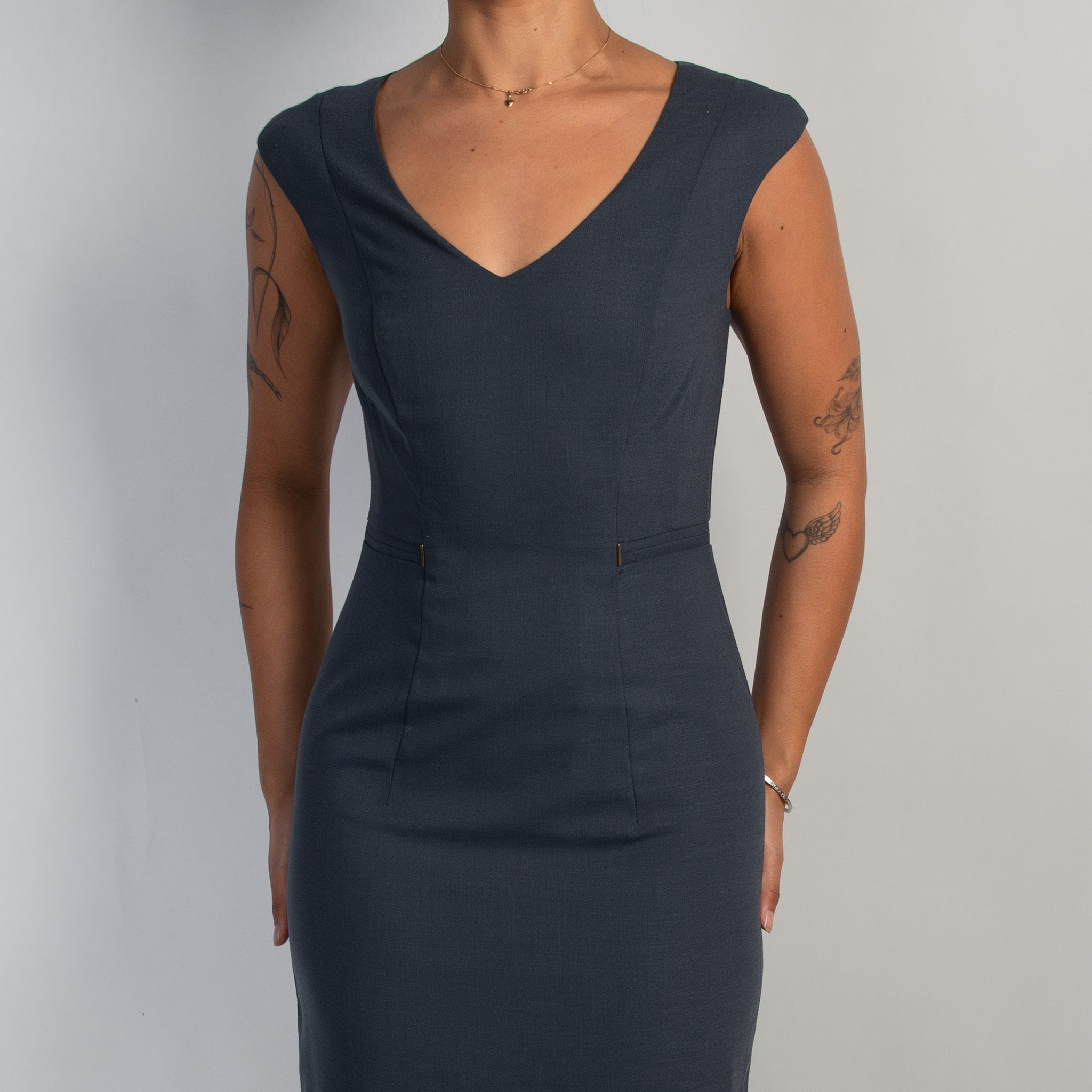 NAVY MIDI DRESS