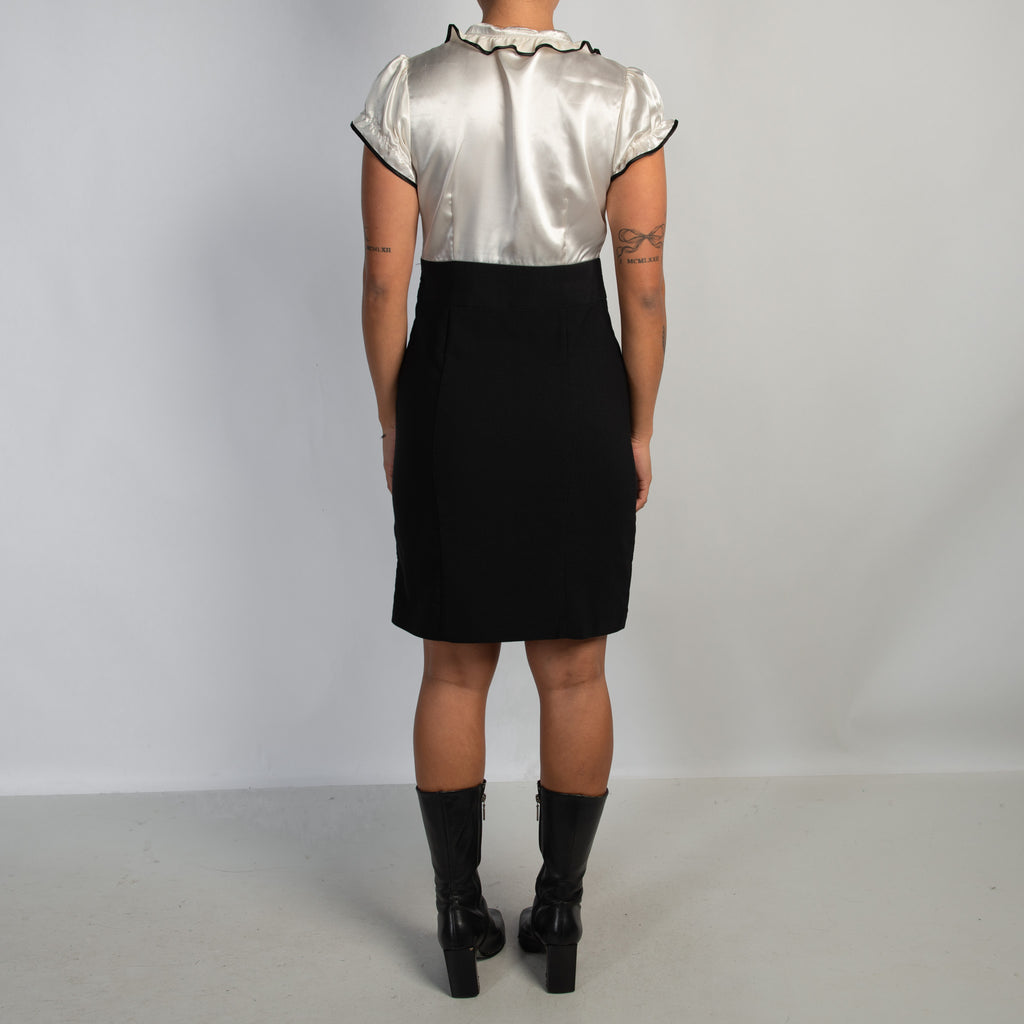 SATIN BLOUSE MIDI DRESS