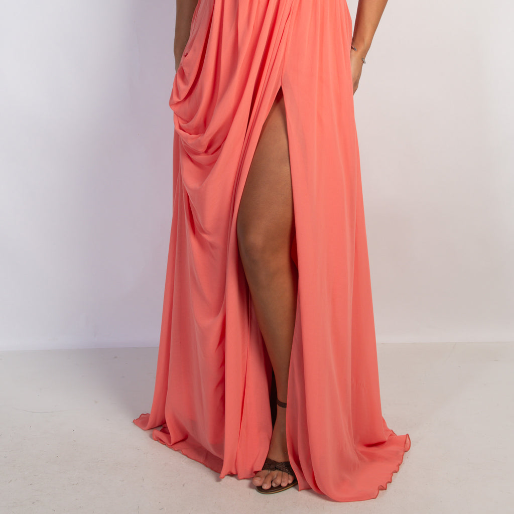 CORAL SILK GOWN