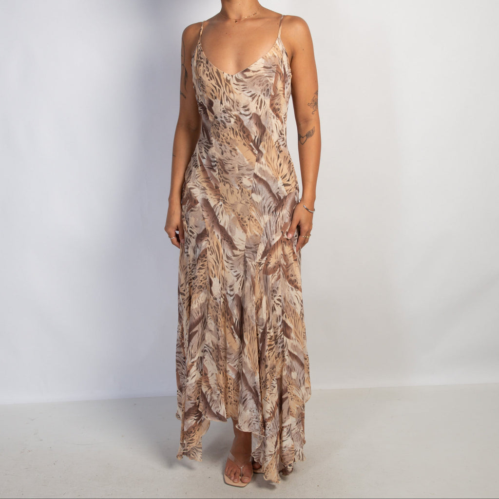 ASYMMETRIC ANIMAL PRINT DRESS