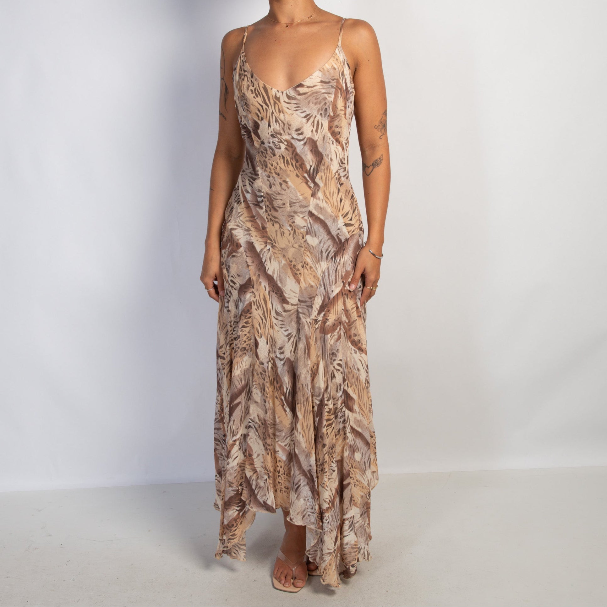 ASYMMETRIC ANIMAL PRINT DRESS