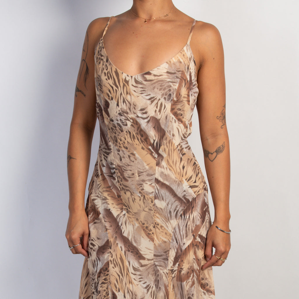 ASYMMETRIC ANIMAL PRINT DRESS