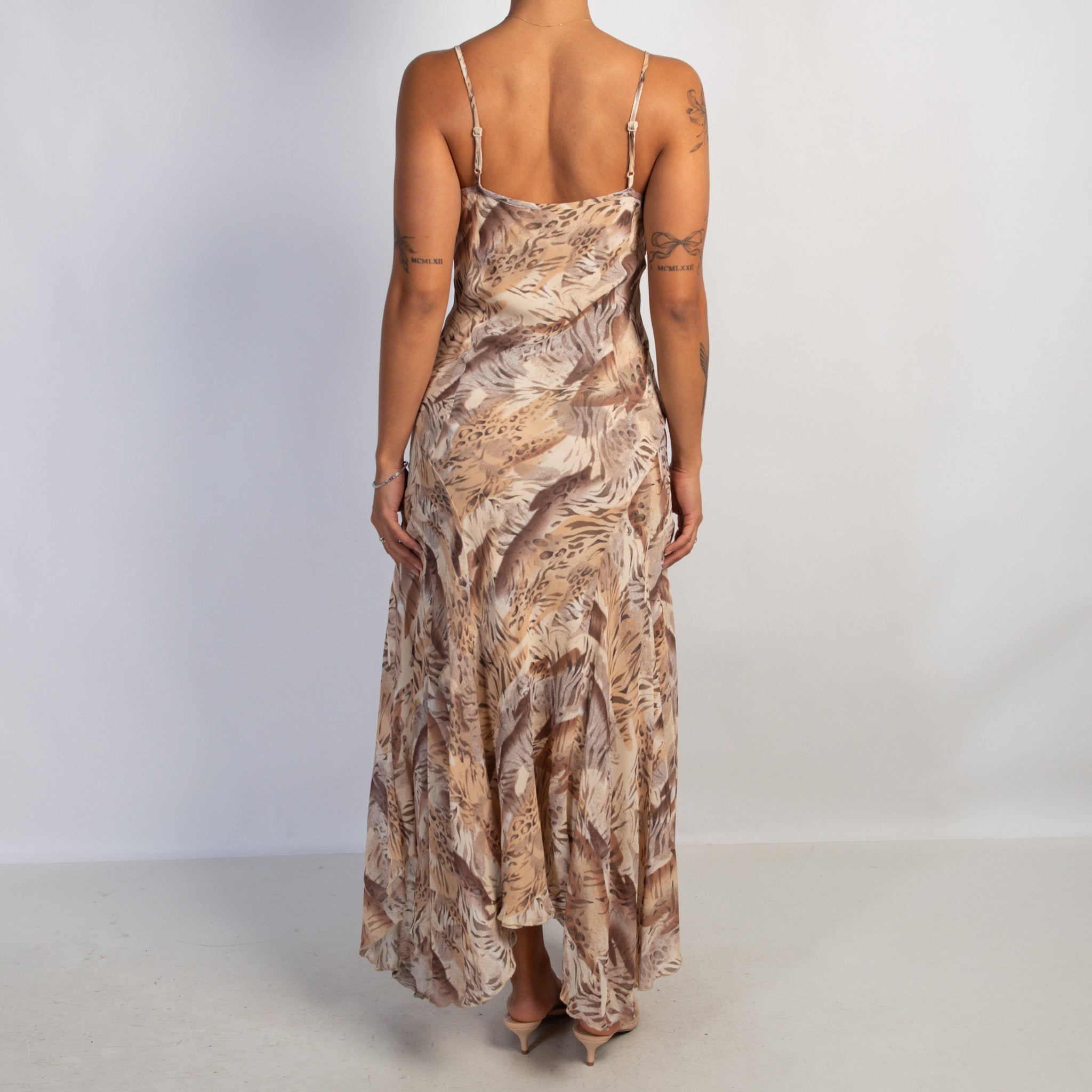 ASYMMETRIC ANIMAL PRINT DRESS