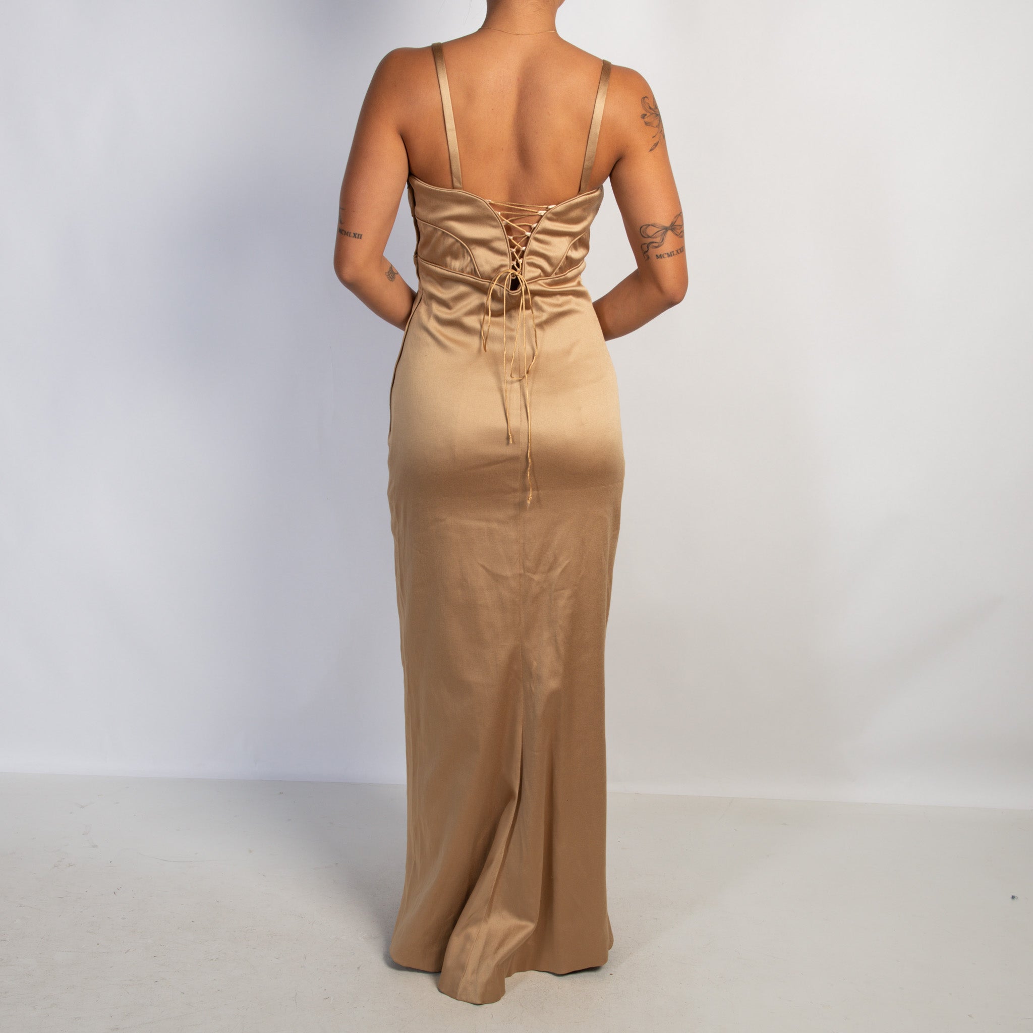 GOLD SATIN GOWN