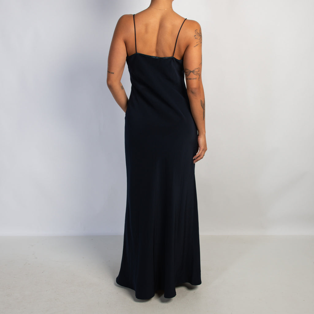 DEEP NAVY SATIN GOWN