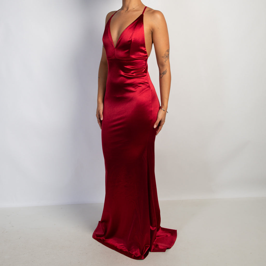 RED SATIN GOWN