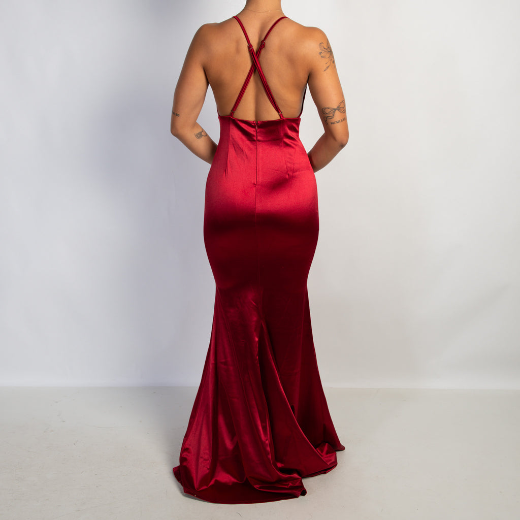 RED SATIN GOWN