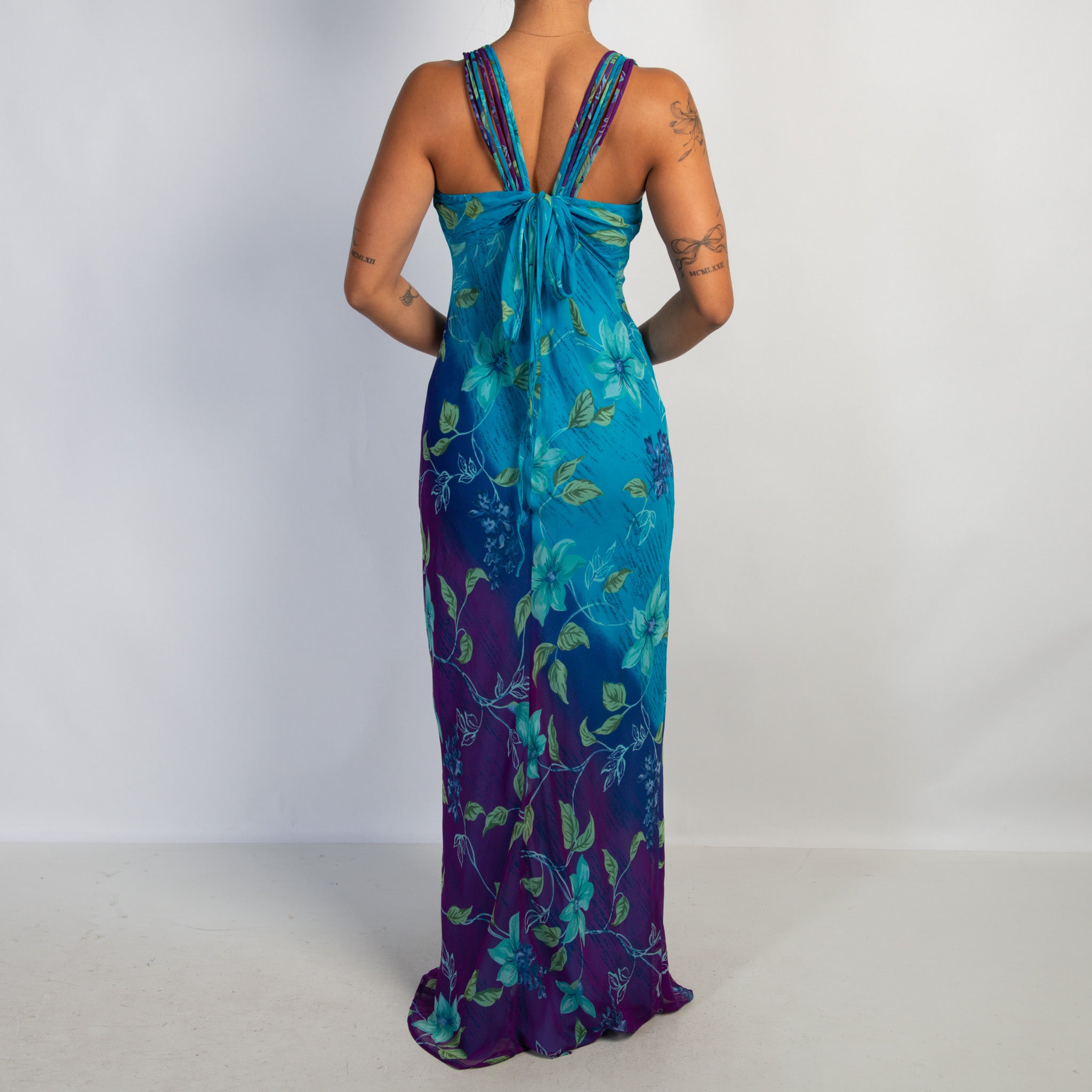 TWO TONE FLORAL GOWN