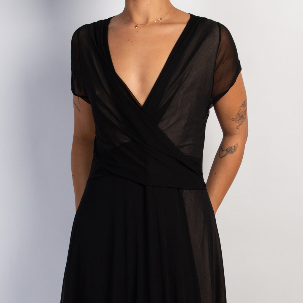 BLACK MESH DRESS