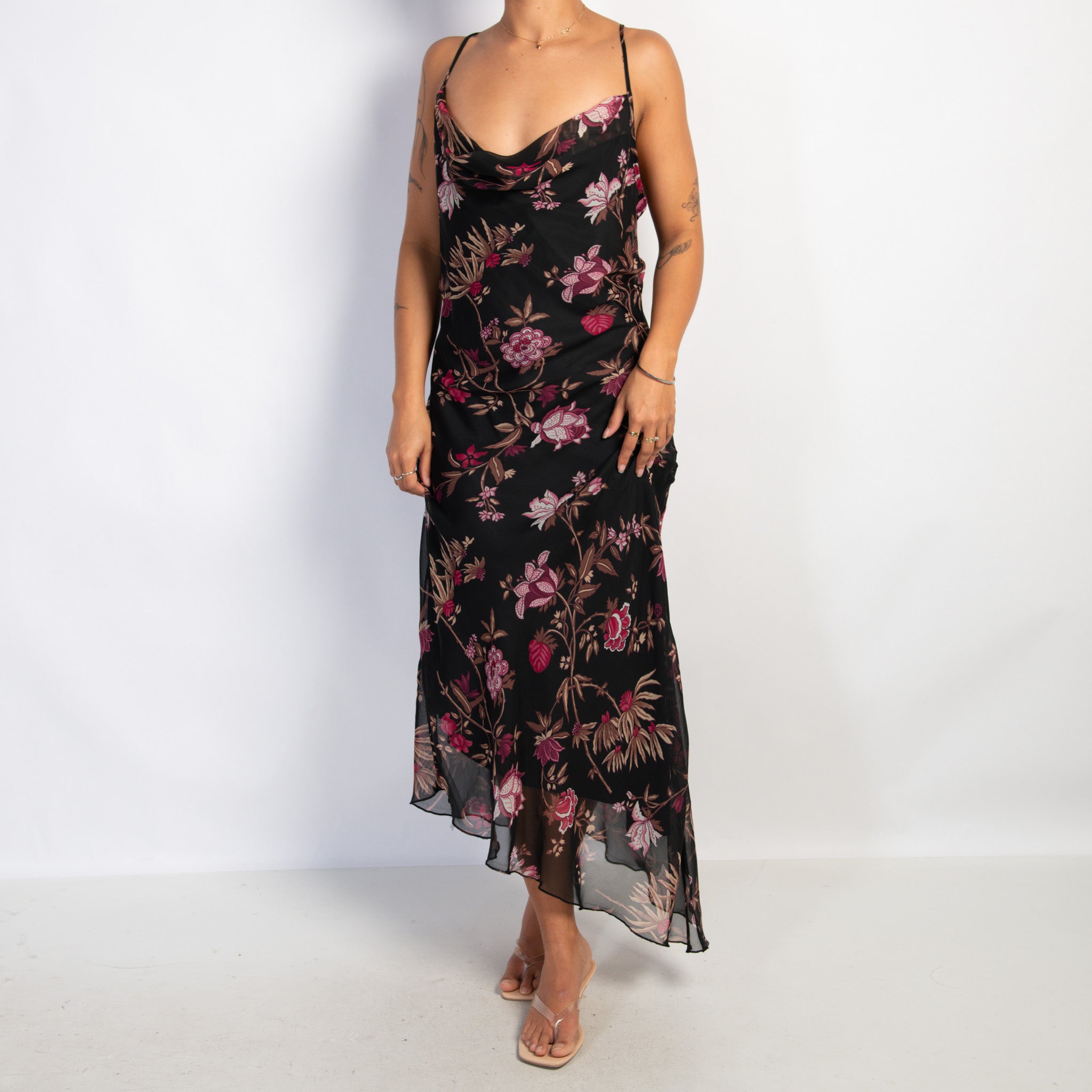 ASYMMETRIC FLORAL DRESS