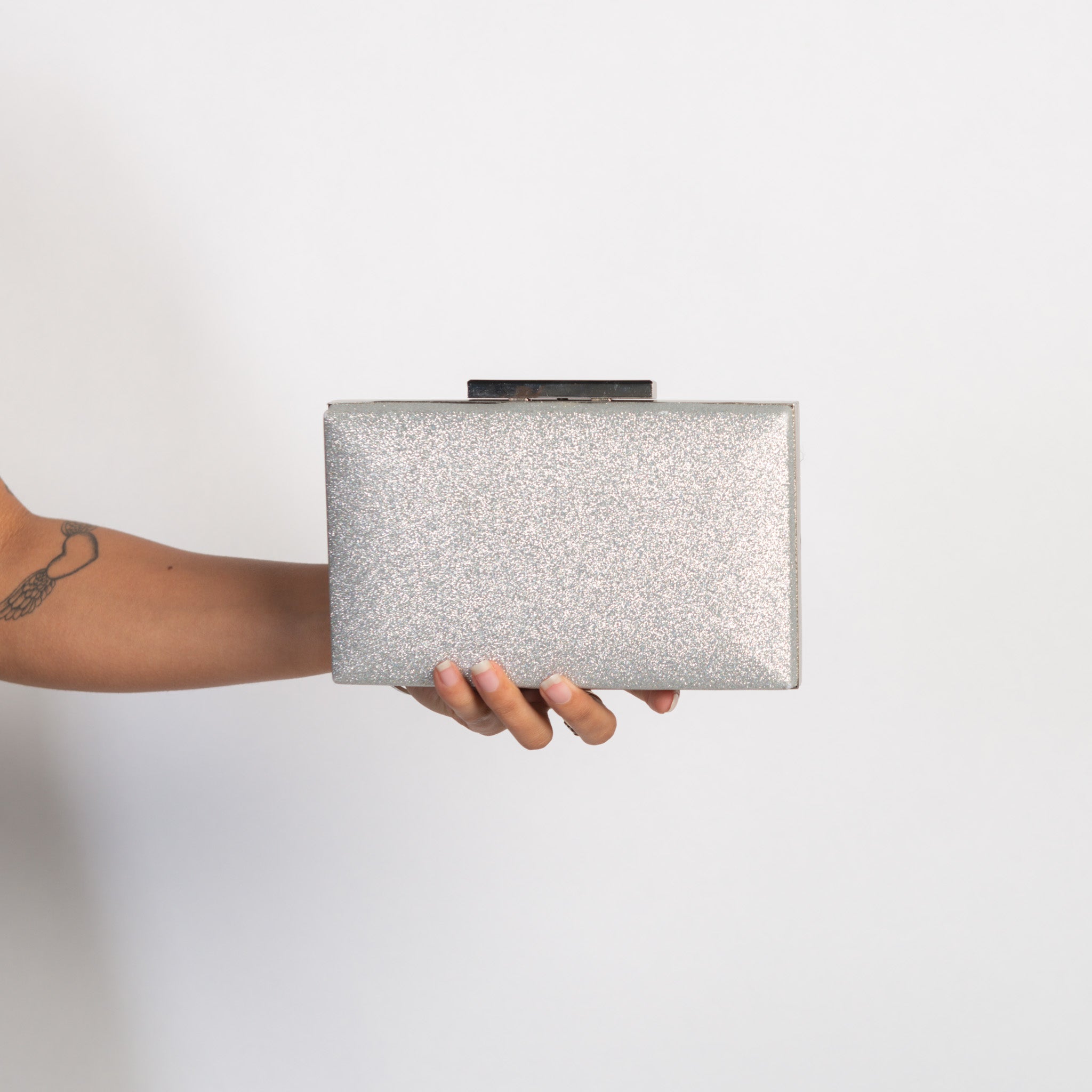 SILVER GLITTER PURSE