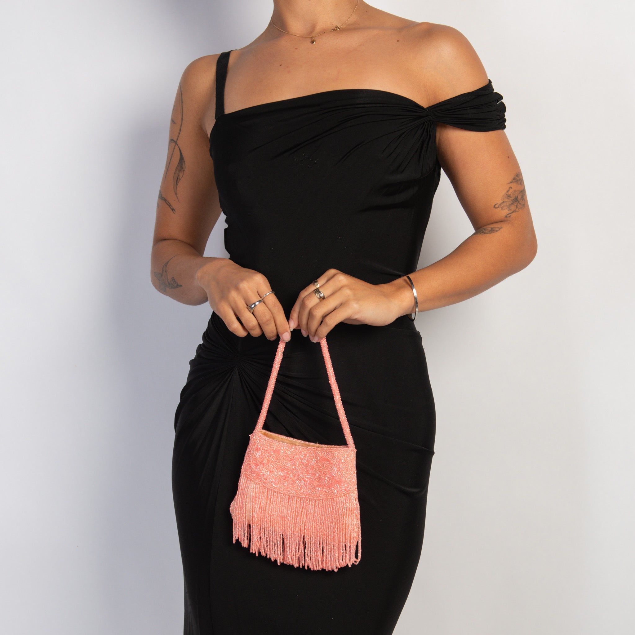 PINK BEADED PURSE