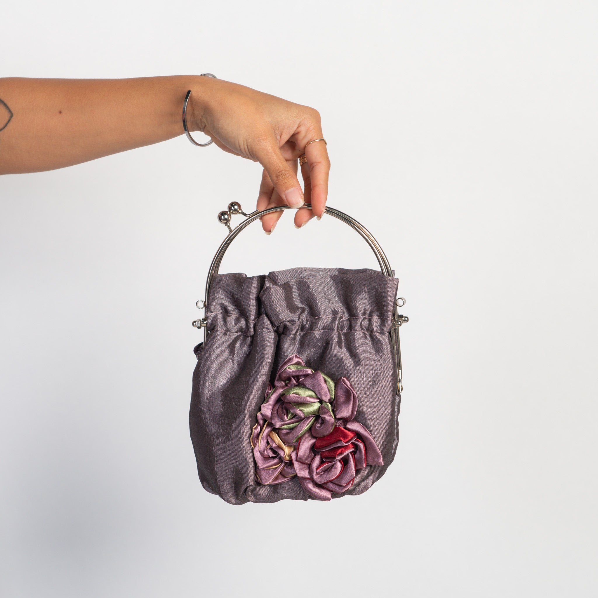 PURPLE ROSETTE PURSE