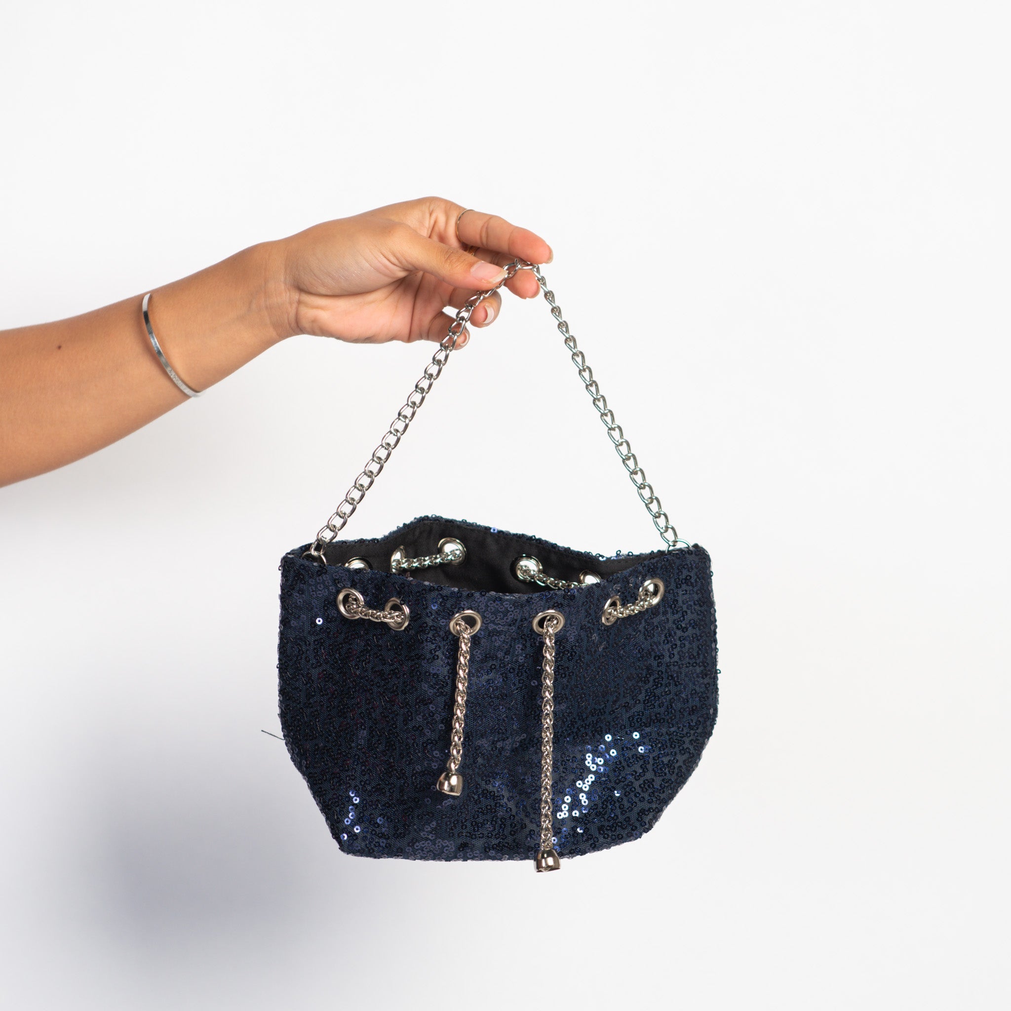 NAVY SEQUIN PURSE