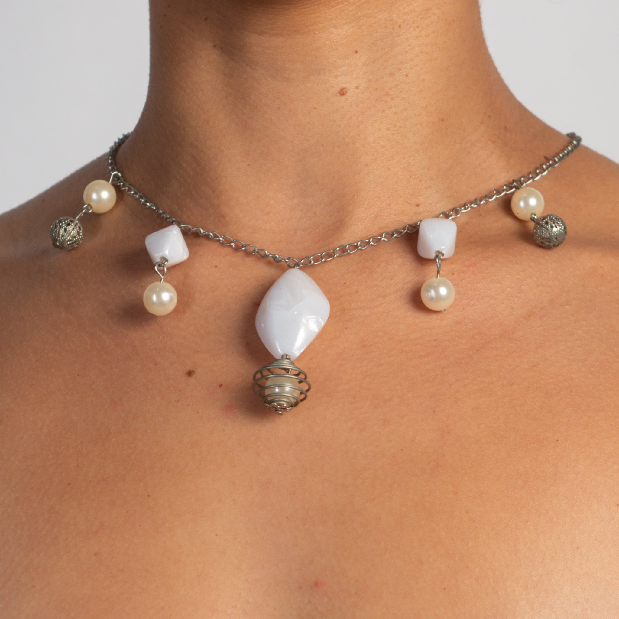 WHITE CHARM NECKLACE