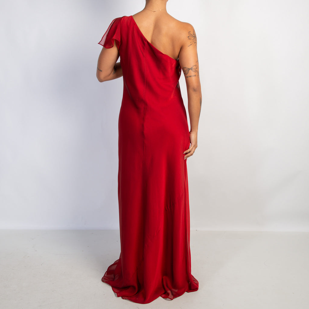 RED ONE SHOULDER GOWN