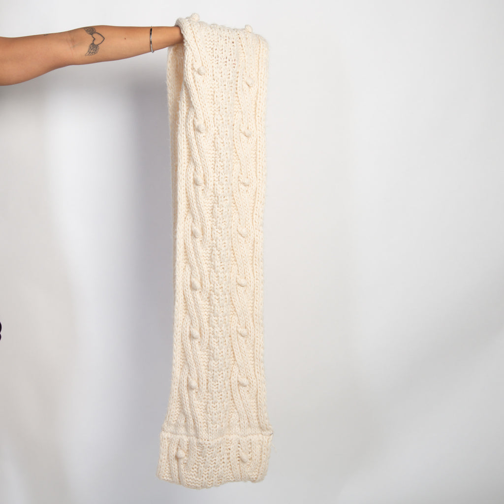 CREAM KNIT INFINITY SCARF