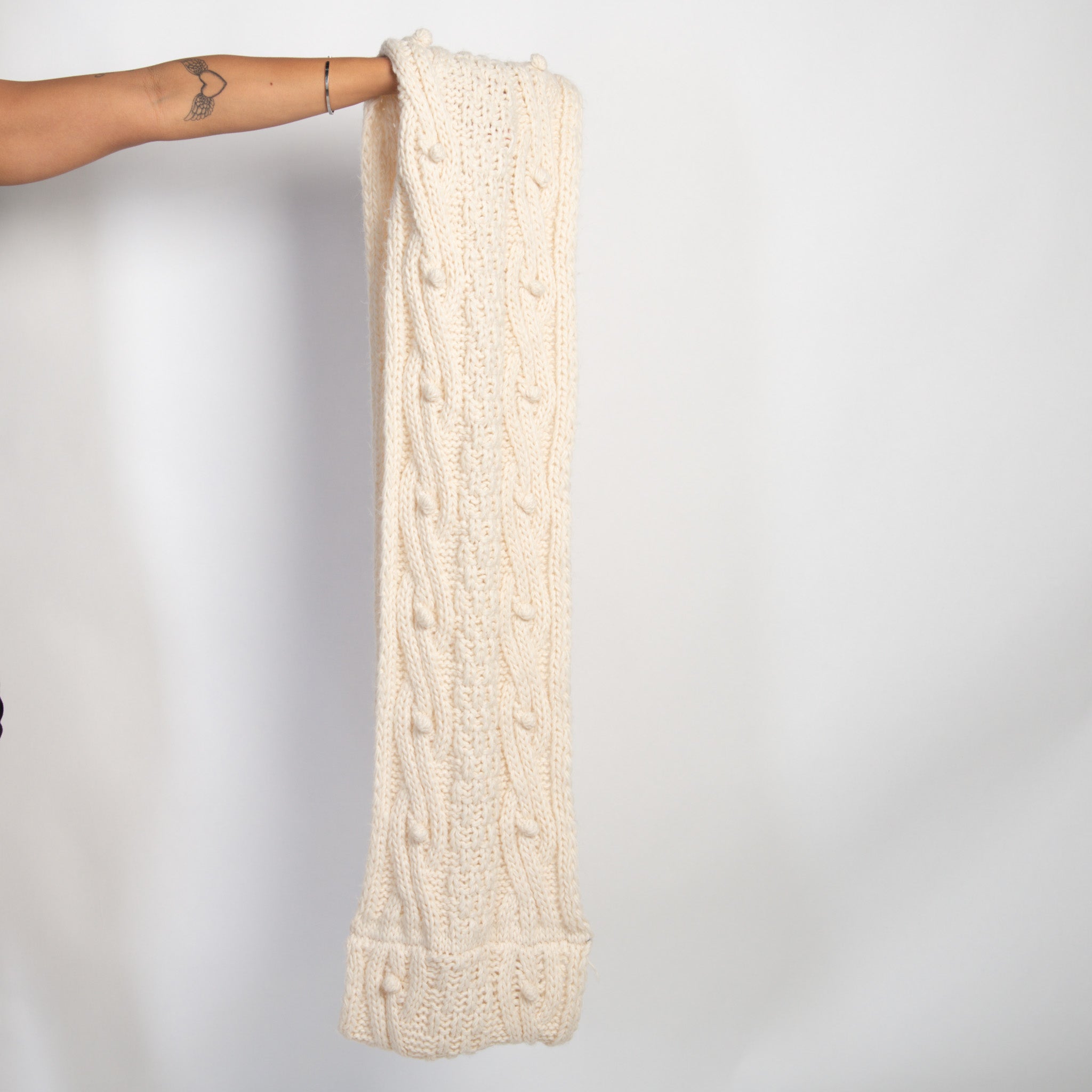 CREAM KNIT INFINITY SCARF