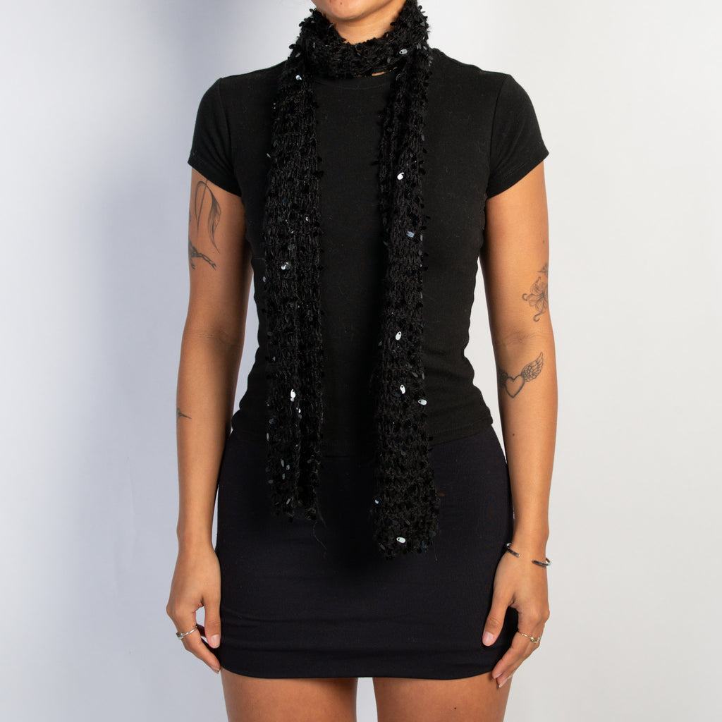 BLACK SEQUIN SCARF