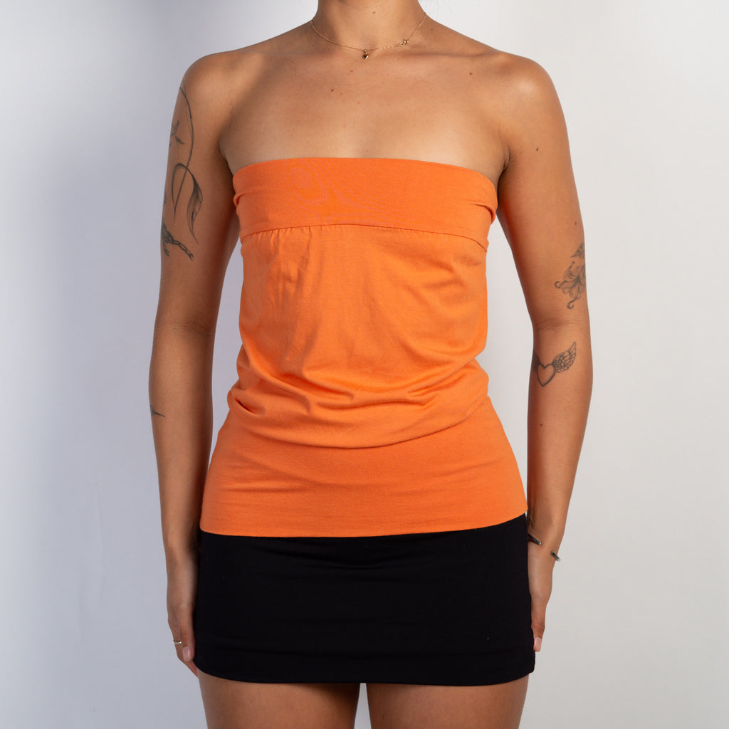ORANGE STRAPLESS TOP