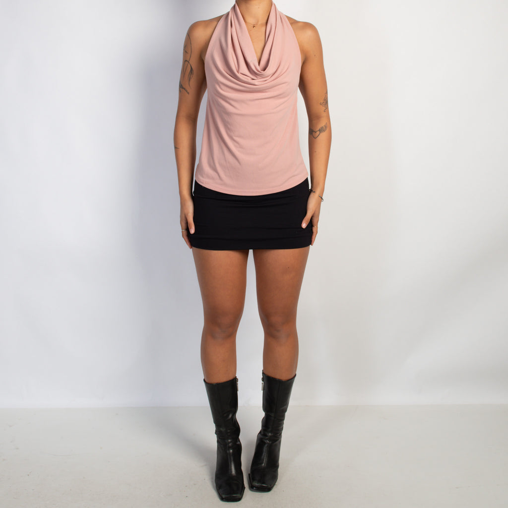 PINK COWL NECK TOP
