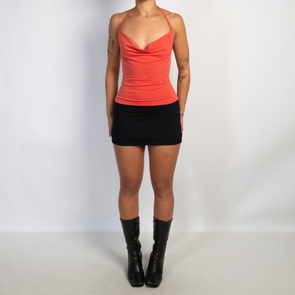CORAL COWL NECK TOP