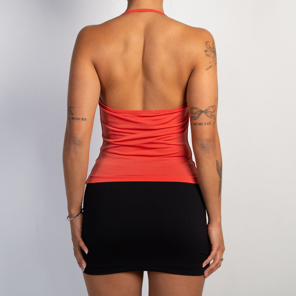 CORAL COWL NECK TOP