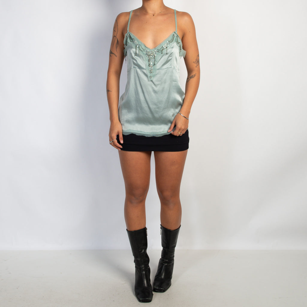 BLUE SILK CAMISOLE