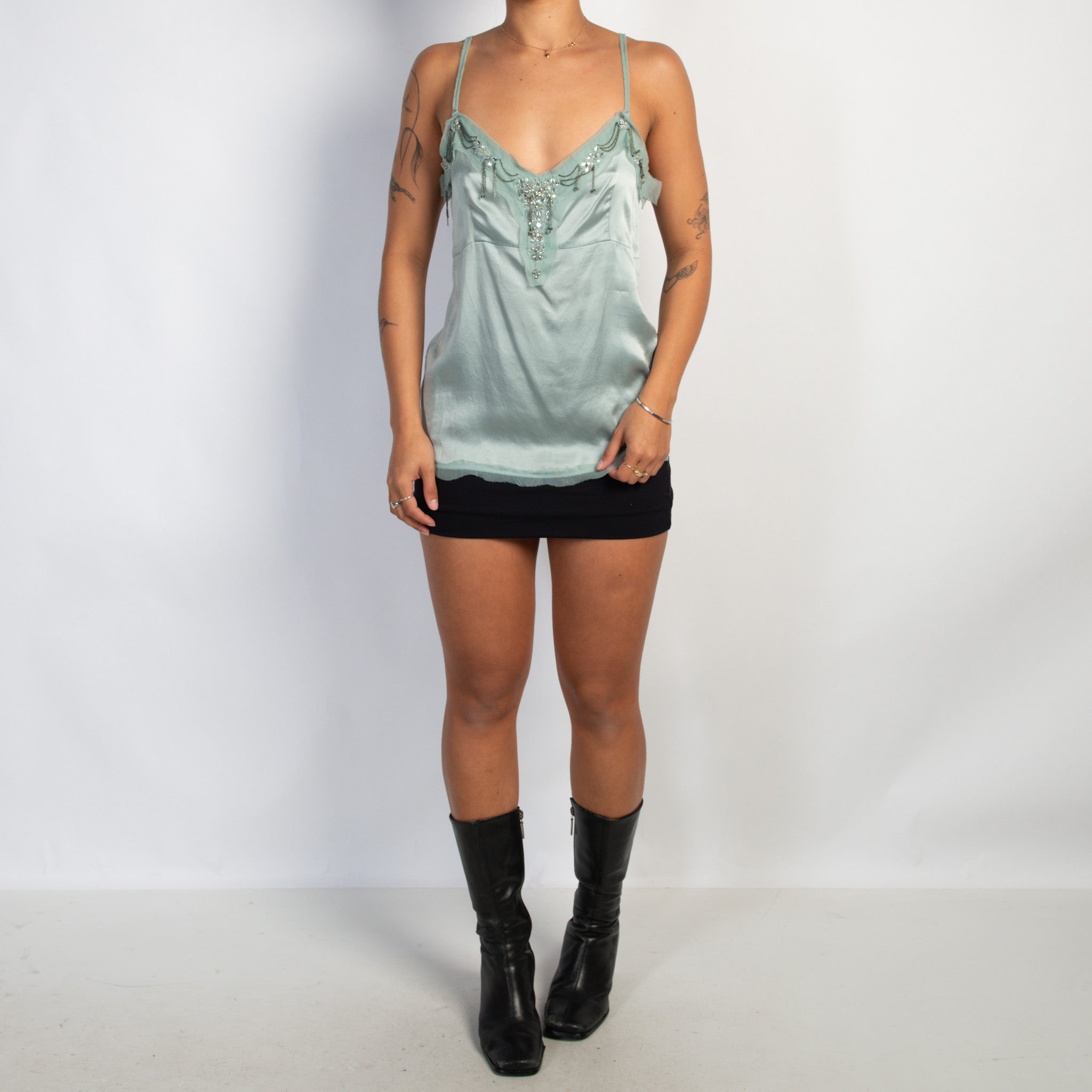 BLUE SILK CAMISOLE