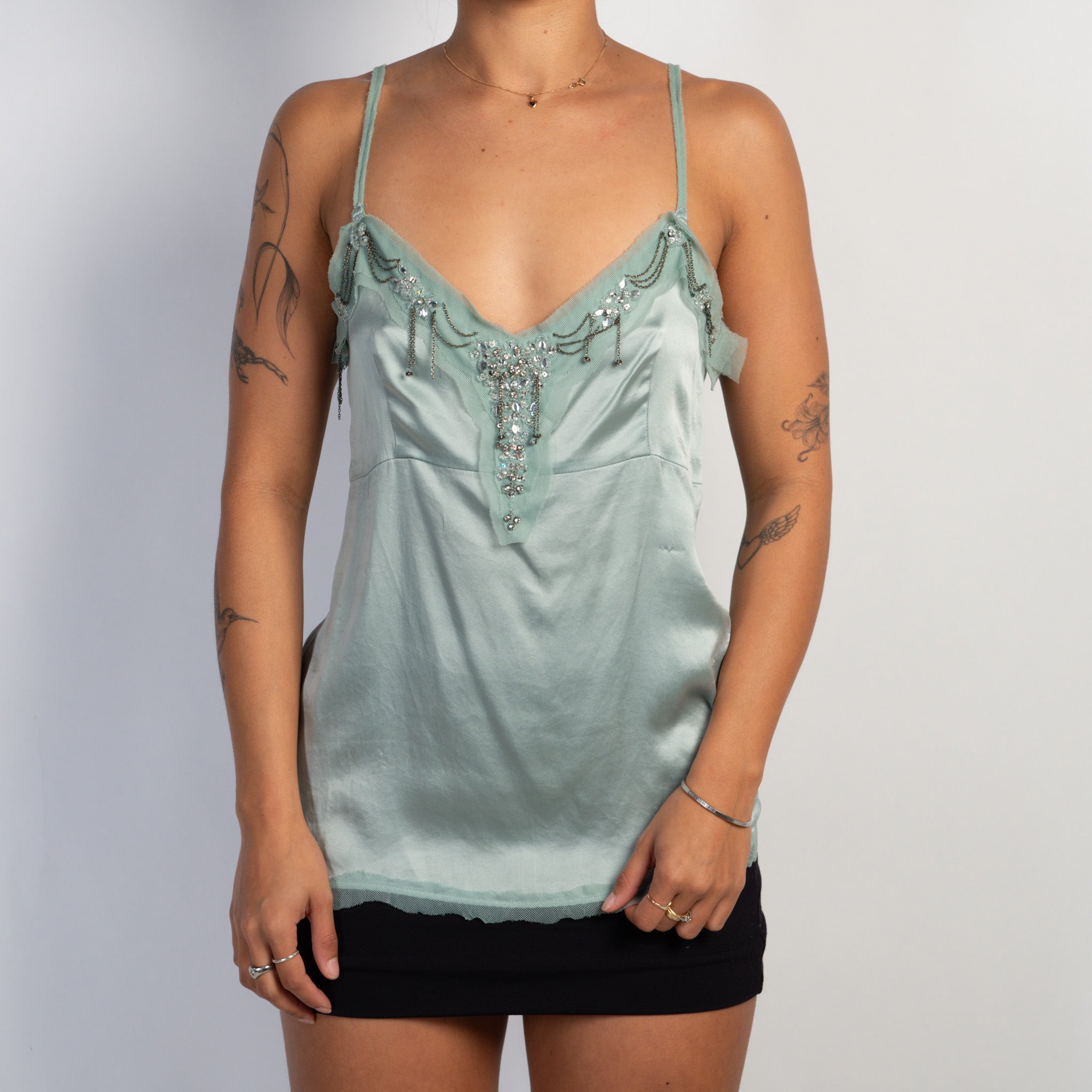 BLUE SILK CAMISOLE
