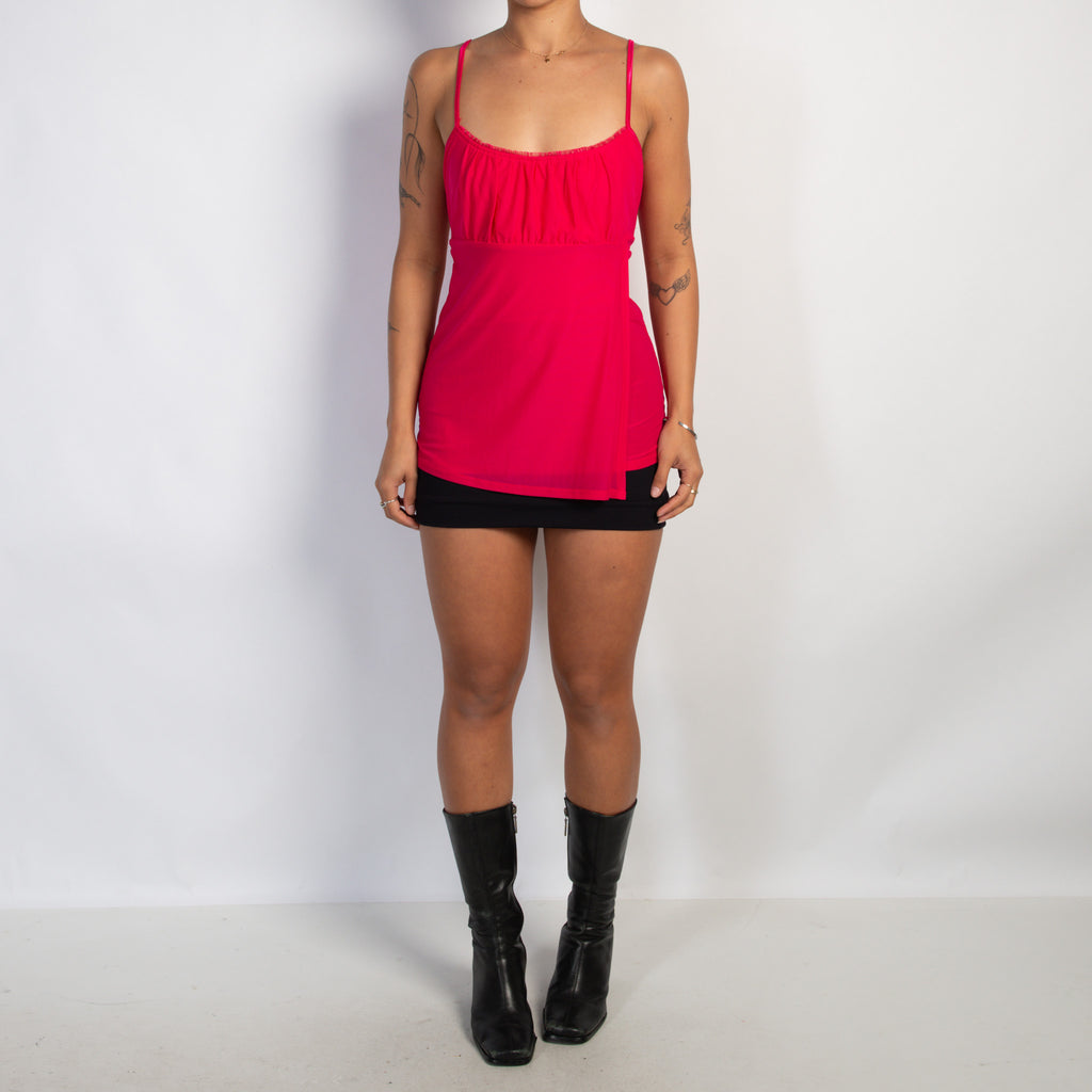 HOT PINK MESH TOP