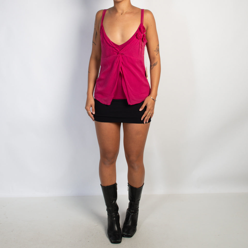 PINK SILK LAYERED TOP