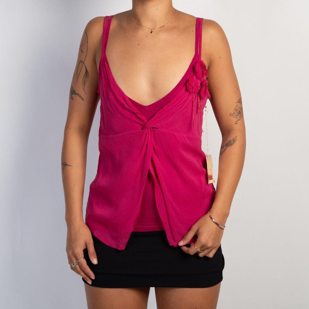 PINK SILK LAYERED TOP