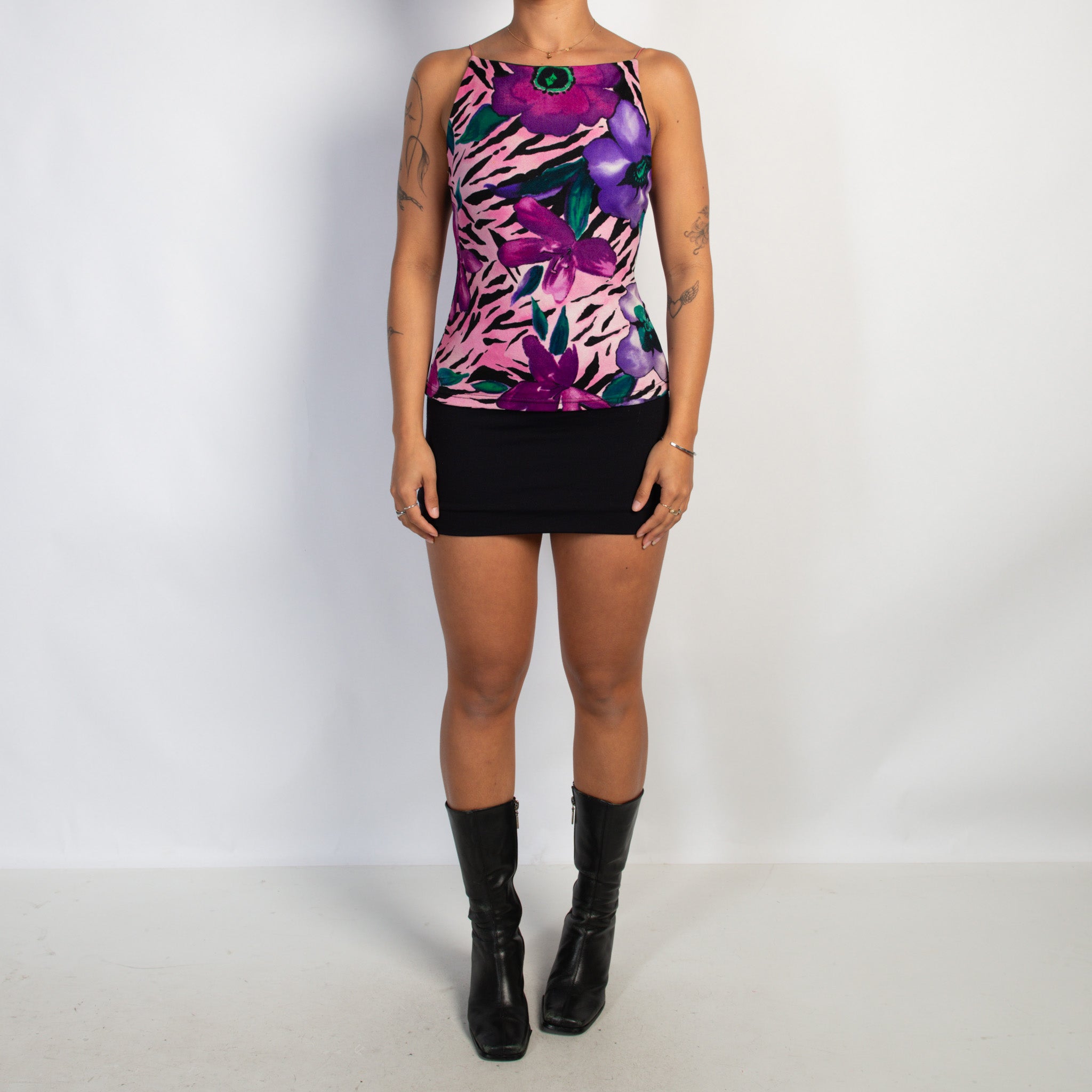 FLORAL STRETCH TANK TOP