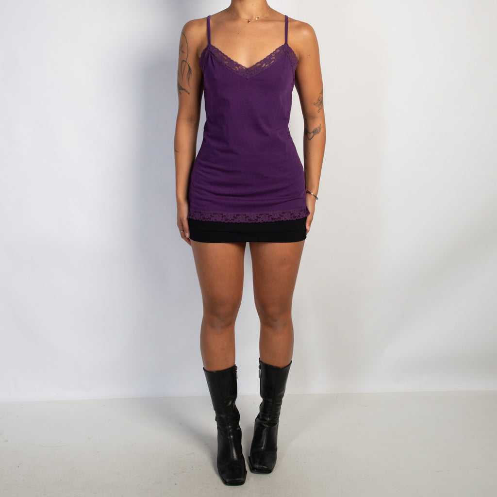 PURPLE LACE TRIM CAMISOLE