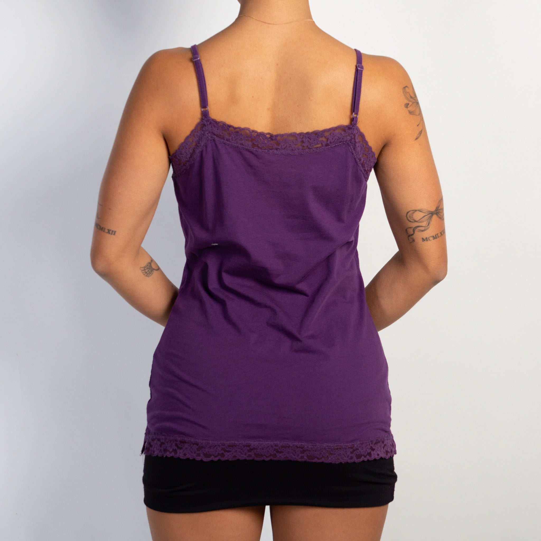 PURPLE LACE TRIM CAMISOLE