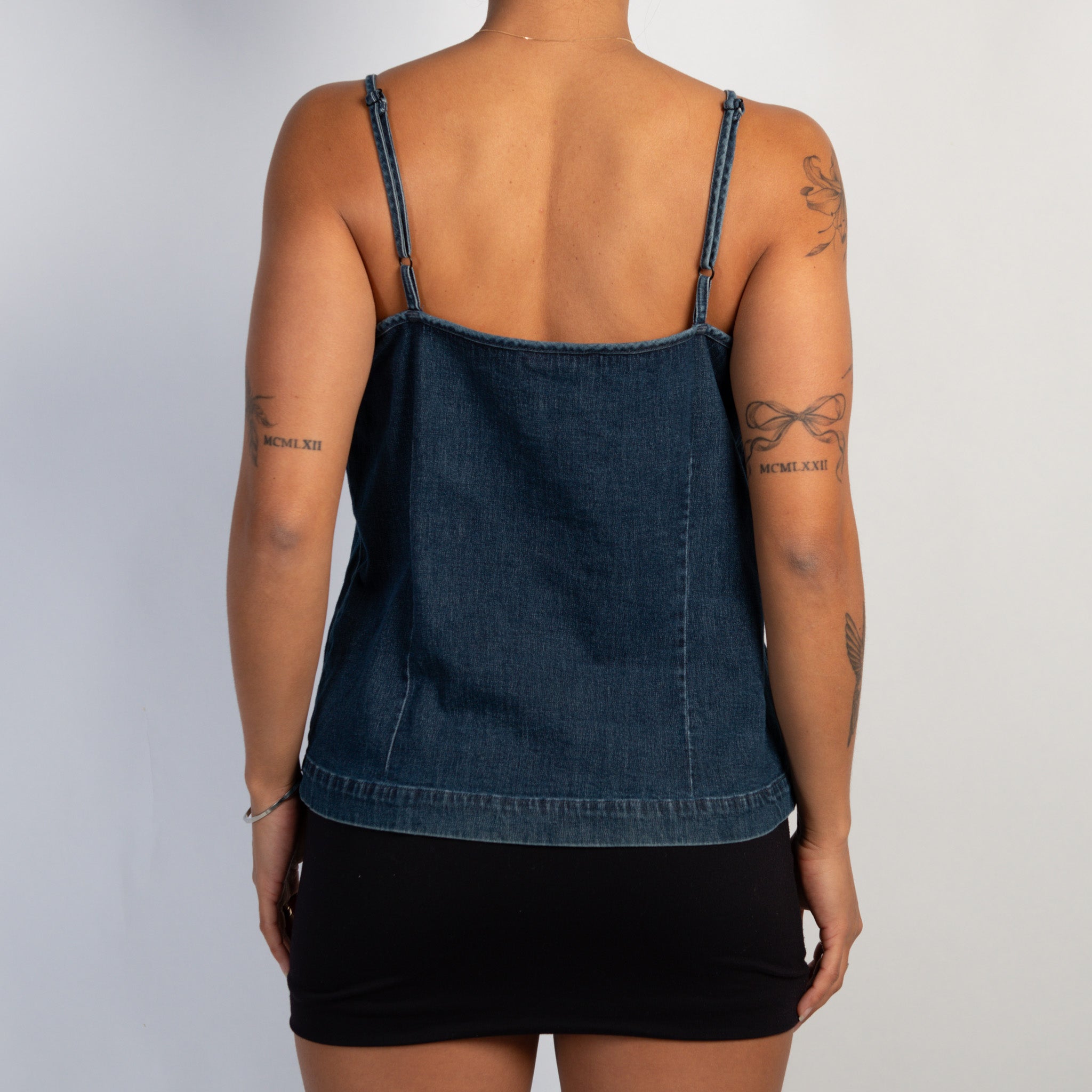 DENIM CROSS OVER TOP