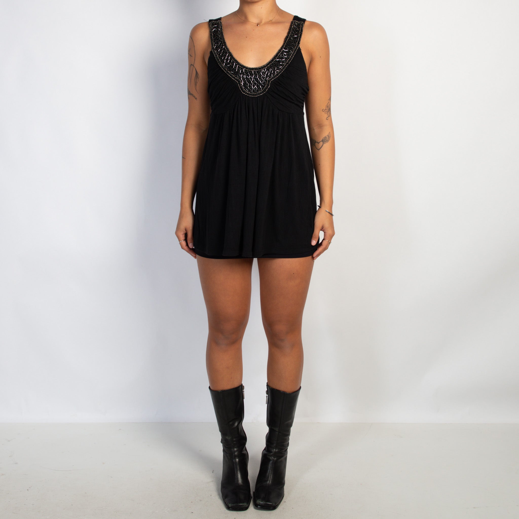 BLACK BEADED TOP