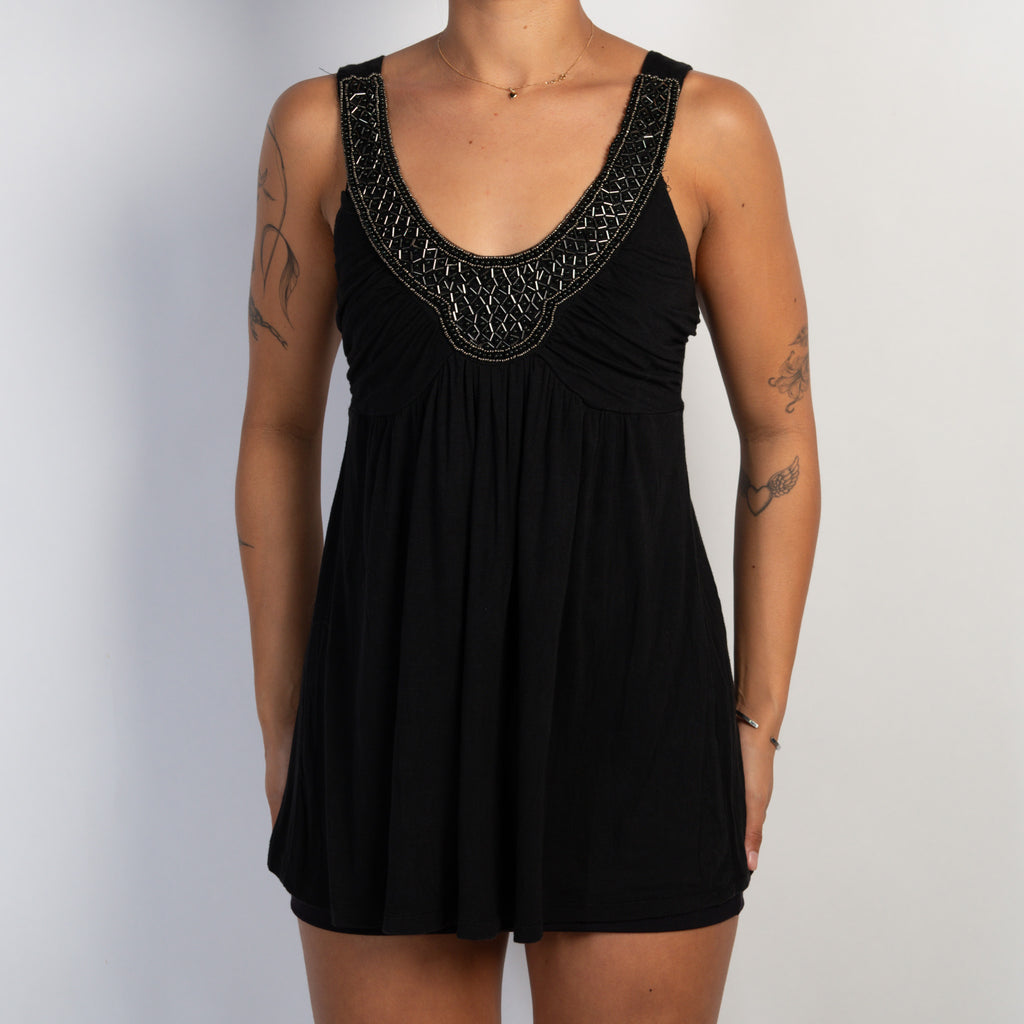 BLACK BEADED TOP