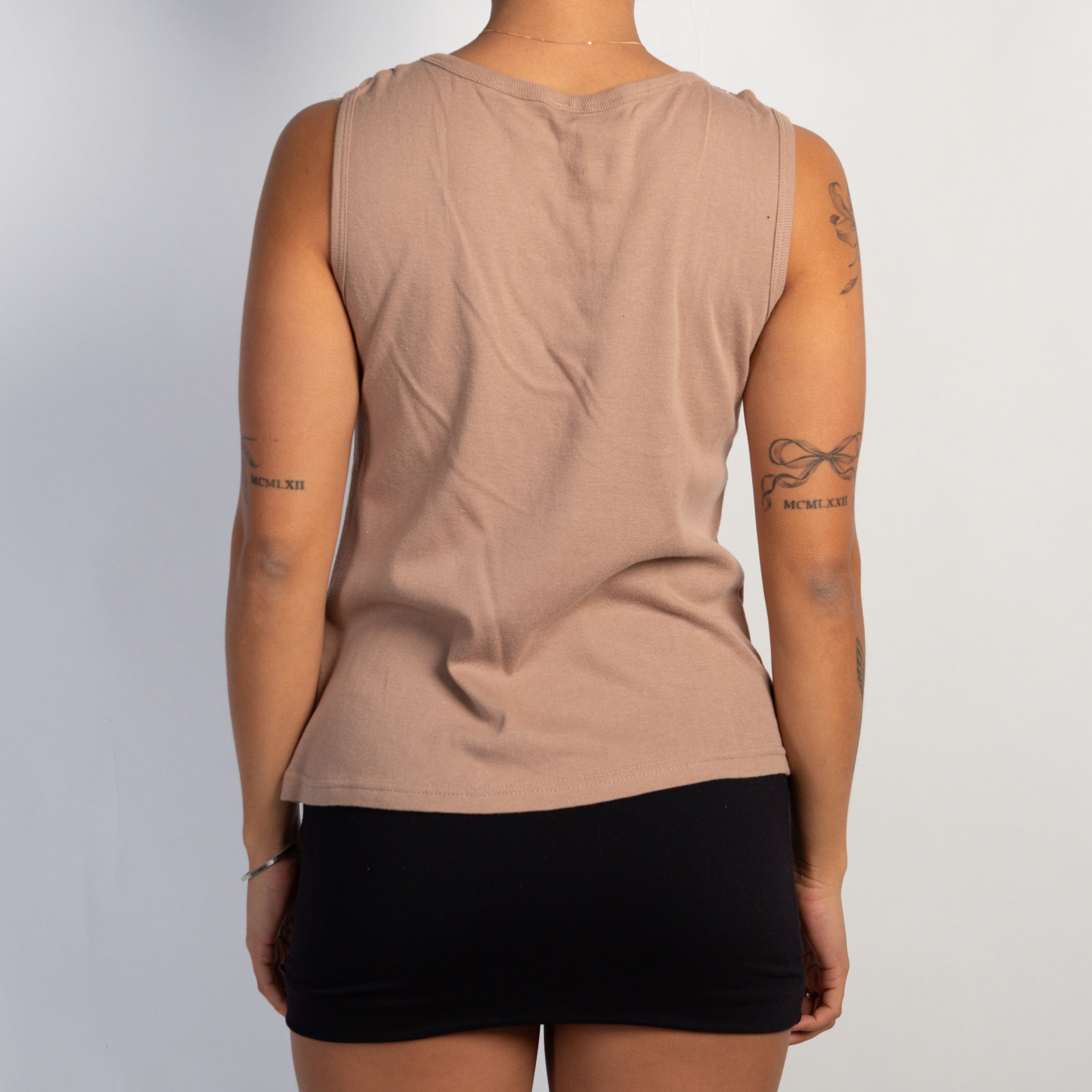 BROWN COTTON TANK TOP